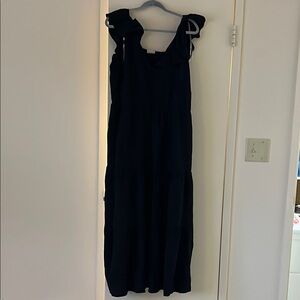 Ava & Viv Flutter Sleeve A Line Black Maxi Dress